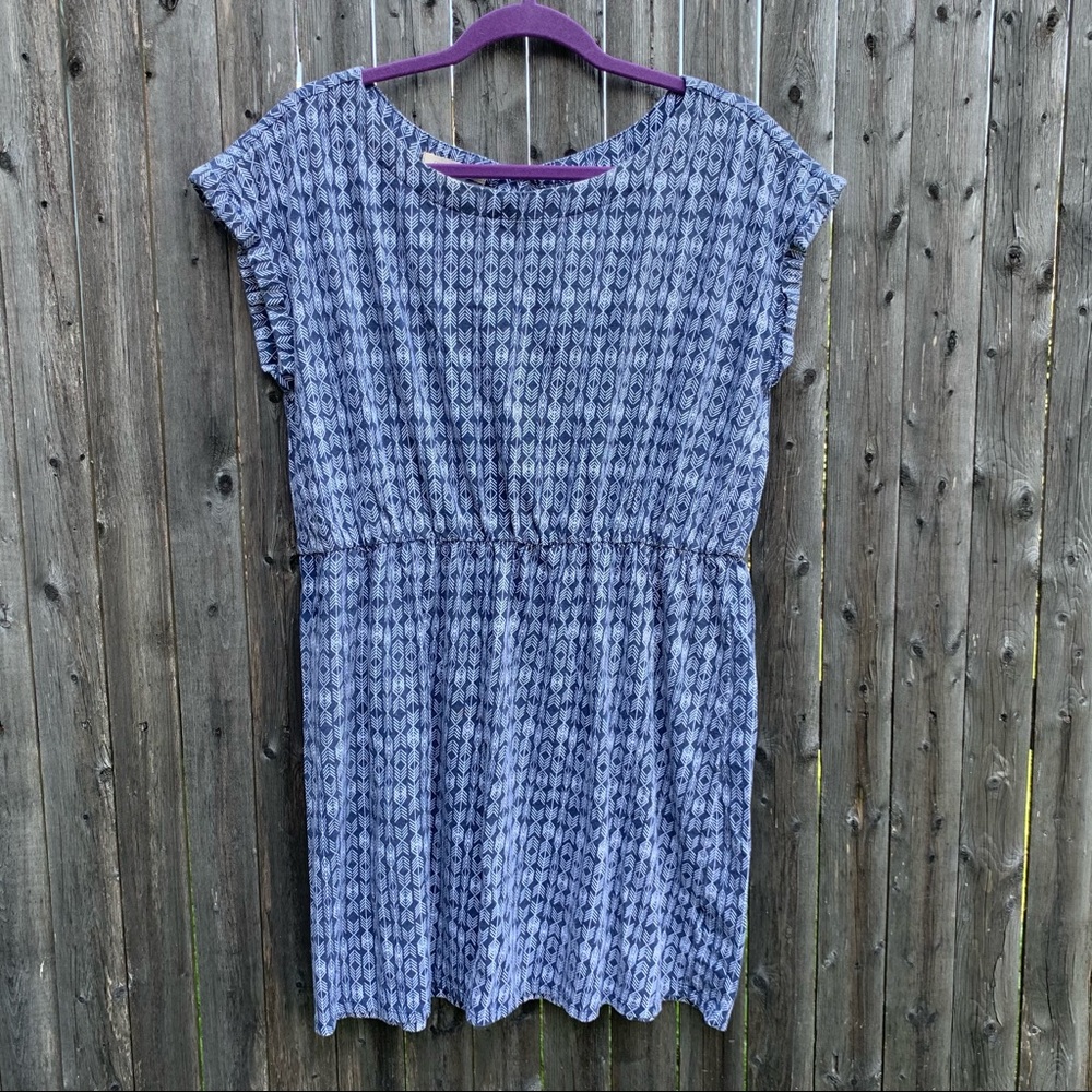 Canyon River Blues Blue/White Arrow Pattern Dress